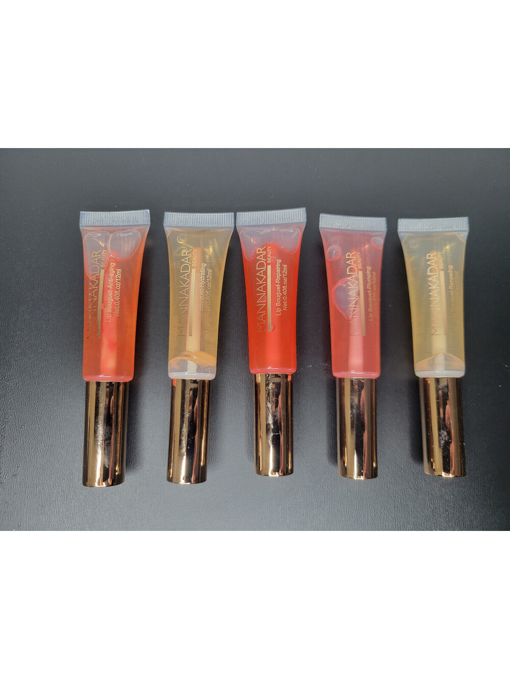 5 Pc MANNA KADAR Lip Balm Set Juicy Tubes Hydrate Renew Repair Plump